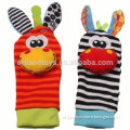 1 Pair Baby Funny Wrist Watch Foot Socks Rattle infant baby toy rattle socks